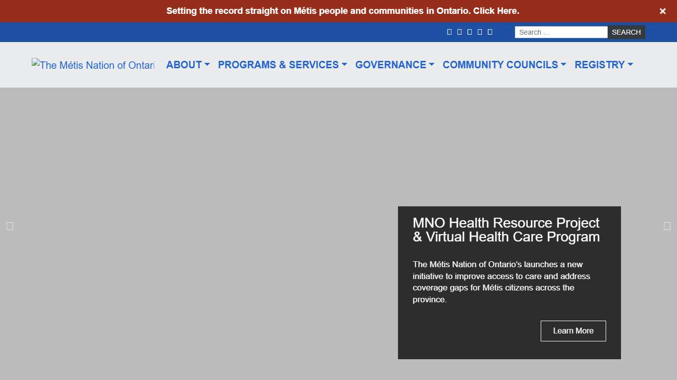 Métis Nation of Ontario (MNO) Métis People & Communities